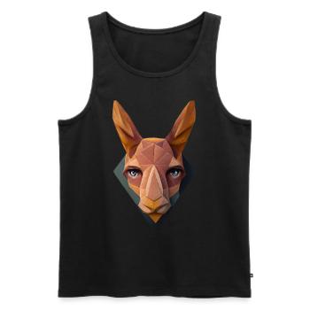 Geometrisches Känguroo -Kopf Polygon Bunt Poly Pol - Männer Premium Bio Tank Top - Schwarz - Vorne - Michal (187cm)