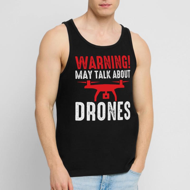 Drone Pilot Warning peut parler de Drones Quadcopt Débardeur bio Premium Homme