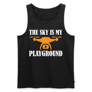 Drone Pilot The Sky Is My Playground Quadcopter Op - Männer Premium Bio Tank Top - Schwarz - Vorne - Michal (187cm)