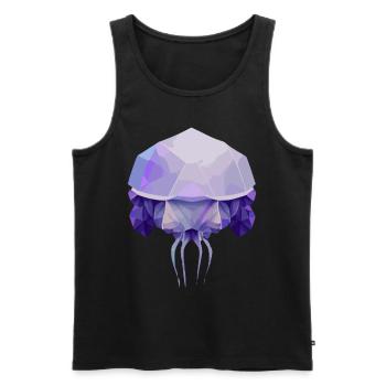 Geometrisches Quallen -Polygon -Tiefpoly -Meeresti - Männer Premium Bio Tank Top - Schwarz - Vorne - Michal (187cm)