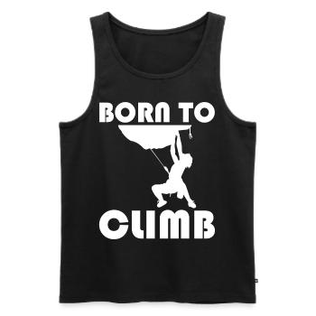 Bouldering Hiking Rock Climbing - Born to Climb - Men's Premium Organic Tank Top - black - Front - Michal (187cm)