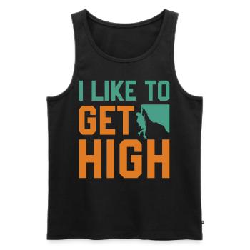 Bouldering Hiking Climbing - I Like To Get High - Männer Premium Bio Tank Top - Schwarz - Vorne - Michal (187cm)