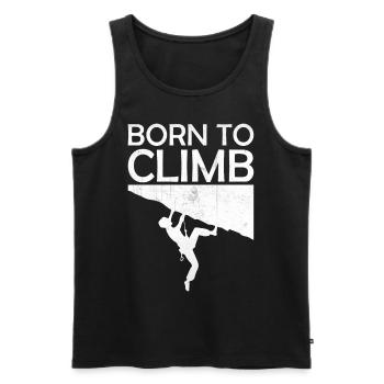 Bouldering Hiking Rock Climbing - Born to Climb - Men's Premium Organic Tank Top - black - Front - Michal (187cm)