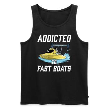 Drag Boat Racing I Drag Boat Driver Speedboat - Männer Premium Bio Tank Top - Schwarz - Vorne - Michal (187cm)