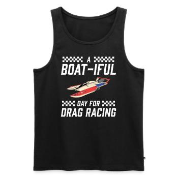 Drag Boat Racing I Drag Boat Driver Speedboat - Männer Premium Bio Tank Top - Schwarz - Vorne - Michal (187cm)