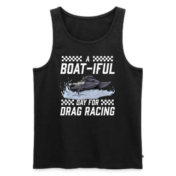 Drag Boat Racing I Drag Boat Driver Speedboat - Männer Premium Bio Tank Top - Schwarz - Vorne - Michal (187cm)