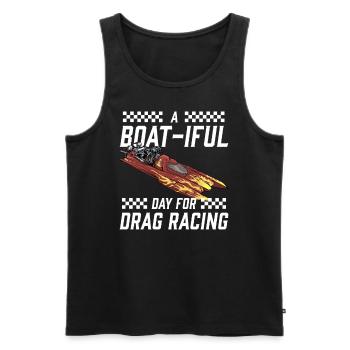 Drag Boat Racing I Drag Boat Driver Speedboat - Männer Premium Bio Tank Top - Schwarz - Vorne - Michal (187cm)