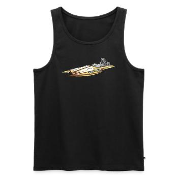 Drag Boat Racing I Drag Boat Driver Speedboat - Männer Premium Bio Tank Top - Schwarz - Vorne - Michal (187cm)