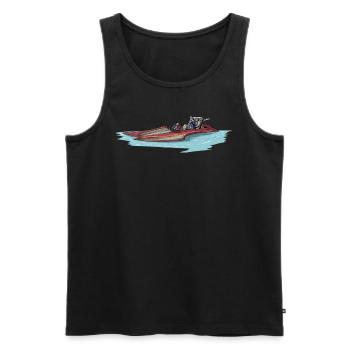 Drag Boat Racing I Drag Boat Driver Speedboat - Männer Premium Bio Tank Top - Schwarz - Vorne - Michal (187cm)