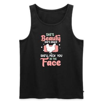 Sie ist Schönheit, sie ist Anmut, sie wird dir ins - Männer Premium Bio Tank Top - Schwarz - Vorne - Michal (187cm)