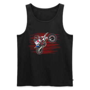 Motocross / Enduro / Freestyle mx / Dirtbike retro - Men's Premium Organic Tank Top - black - Front - AI Model Male 178 light (178cm)
