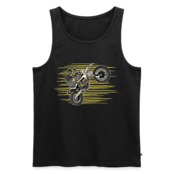 Motocross / Enduro / Freestyle mx / Dirtbike retro - Men's Premium Organic Tank Top - black - Front - Michal (187cm)