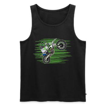 Motocross / Enduro / Freestyle mx / Dirtbike retro - Men's Premium Organic Tank Top - black - Front - AI Model Male 178 light (178cm)