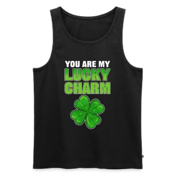 You Are My Lucky Charm St. Patrick's Day Shamrock - Men's Premium Organic Tank Top - black - Front - Michal (187cm)