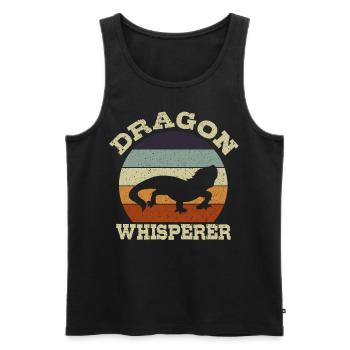 Dragon Whisperer Lézard Gecko Reptile Dragons Barbus - Débardeur bio Premium Homme - noir - Devant - Michal (187cm)