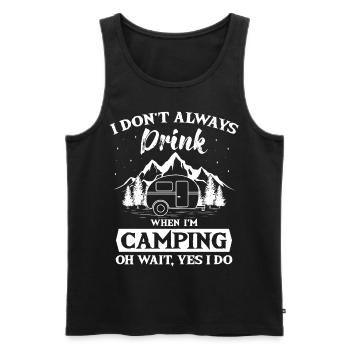 Je ne bois pas toujours en camping camping-car Zelten - Débardeur bio Premium Homme - noir - Devant - AI Model Male 178 light (178cm)