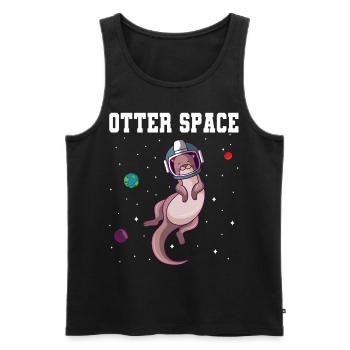 Otter Space Solar System Planète Astronaute - Débardeur bio Premium Homme - noir - Devant - Michal (187cm)