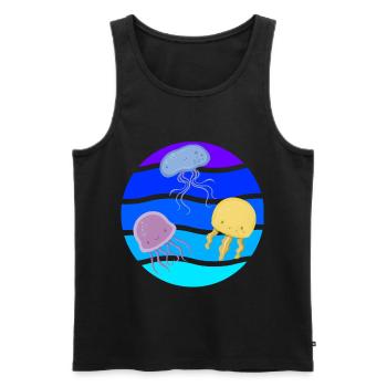 Sea Cute Qualle Underwater Ocean life Animals Fish - Männer Premium Bio Tank Top - Schwarz - Vorne - AI Model Male 178 light (178cm)