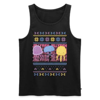Qualle Hässlicher Pullover Ozeanleben Unterwassert - Männer Premium Bio Tank Top - Schwarz - Vorne - AI Model Male 178 light (178cm)
