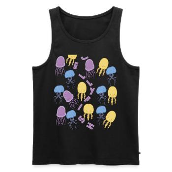 Cute Jellyfish Ocean Life Underwater Sea Diving Fi - Men's Premium Organic Tank Top - black - Front - Michal (187cm)