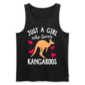 Cute Kangaroo Girl Loves Kangaroos Australia O - Débardeur bio Premium Homme - noir - Devant - AI Model Male 178 light (178cm)