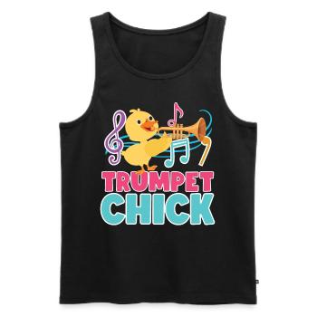 Trumpet Player Girl Chicken - Men's Premium Organic Tank Top - black - Front - Michal (187cm)