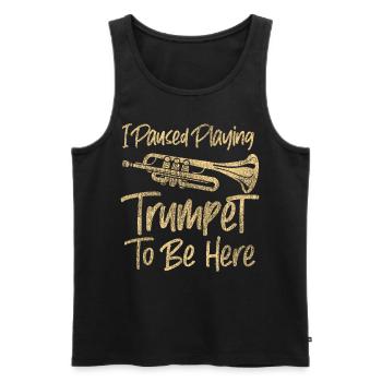 Trumpet Player Vintage I Paused - Männer Premium Bio Tank Top - Schwarz - Vorne - Michal (187cm)