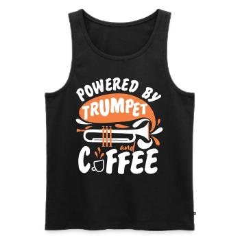 Trumpet Player Coffee Powered By - Männer Premium Bio Tank Top - Schwarz - Vorne - Michal (187cm)