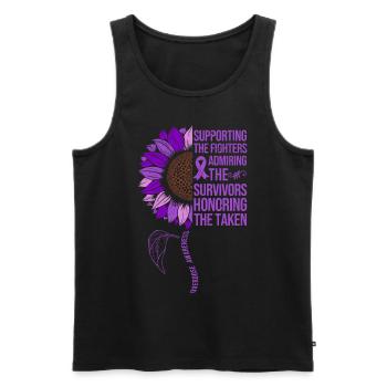Überdosis Awareness Sonnenblume - Männer Premium Bio Tank Top - Schwarz - Vorne - Michal (187cm)