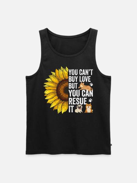 Tierrettung Sonnenblume - Männer Premium Bio Tank Top - Schwarz
