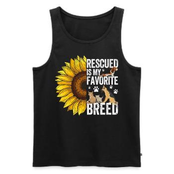 Animal rescue sunflower - Men's Premium Organic Tank Top - black - Front - Michal (187cm)
