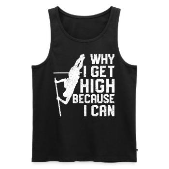 Saut à la perche amusant Saut à la perche - Débardeur bio Premium Homme - noir - Devant - Michal (187cm)