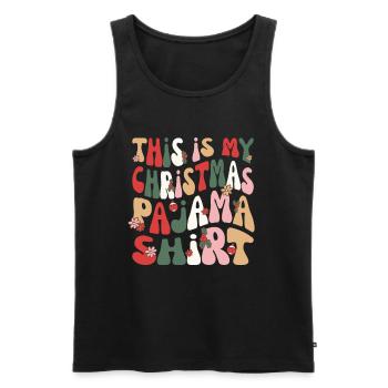 Groovy Noël Chemise Pyjama Hippie Noël - Débardeur bio Premium Homme - noir - Devant - Michal (187cm)