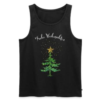 Frohe Weihnachten Weihnachtsbaum Weihnachtsstern - Männer Premium Bio Tank Top - Schwarz - Vorne - Michal (187cm)
