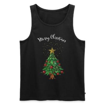 Merry Christmas Weihnachtsbaum Christbaum - Männer Premium Bio Tank Top - Schwarz - Vorne - Michal (187cm)