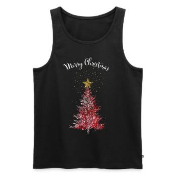 Merry Christmas Christmas Tree Christmas Tree - Men's Premium Organic Tank Top - black - Front - Michal (187cm)