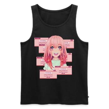 Warnung verrücktes Anime -Mädchen vermeiden Augenk - Männer Premium Bio Tank Top - Schwarz - Vorne - Michal (187cm)