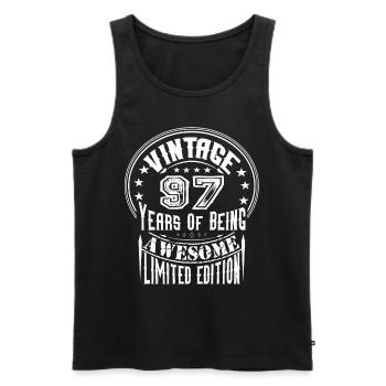 Vintage 97 Years Of Being Awesome Limited Edition - Men's Premium Organic Tank Top - black - Front - AI Model Male 178 light (178cm)