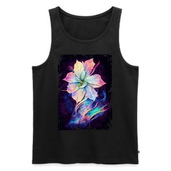Himmelsblumenblumenflächen -Raum -Aquarell Galaxie - Männer Premium Bio Tank Top - Schwarz - Vorne - Michal (187cm)