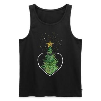 Arbre de Noël Arbre de Noël poinsettia - Débardeur bio Premium Homme - noir - Devant - Michal (187cm)