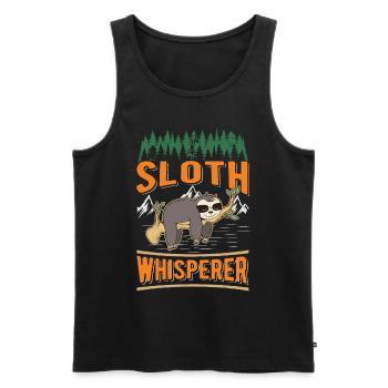 Faultier Flüsterer Sloth Whisperer - Débardeur bio Premium Homme - noir - Devant - Michal (187cm)