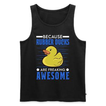 Because Rubber Ducks are freaking awesome - Men's Premium Organic Tank Top - black - Front - AI Model Male 178 light (178cm)