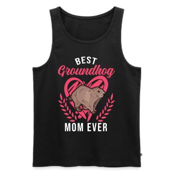 Murmeltier Mama Groundhog Mom Woodchuck - Men's Premium Organic Tank Top - black - Front - Michal (187cm)