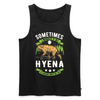 Hyäne Geschenk Erdwolf Hyena - Männer Premium Bio Tank Top - Schwarz - Vorne - AI Model Male 178 light (178cm)
