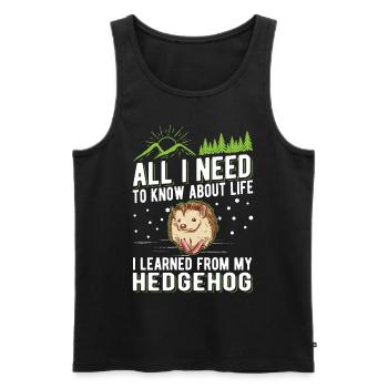 Igel Geschenk Stacheligel - Männer Premium Bio Tank Top - Schwarz - Vorne - Michal (187cm)