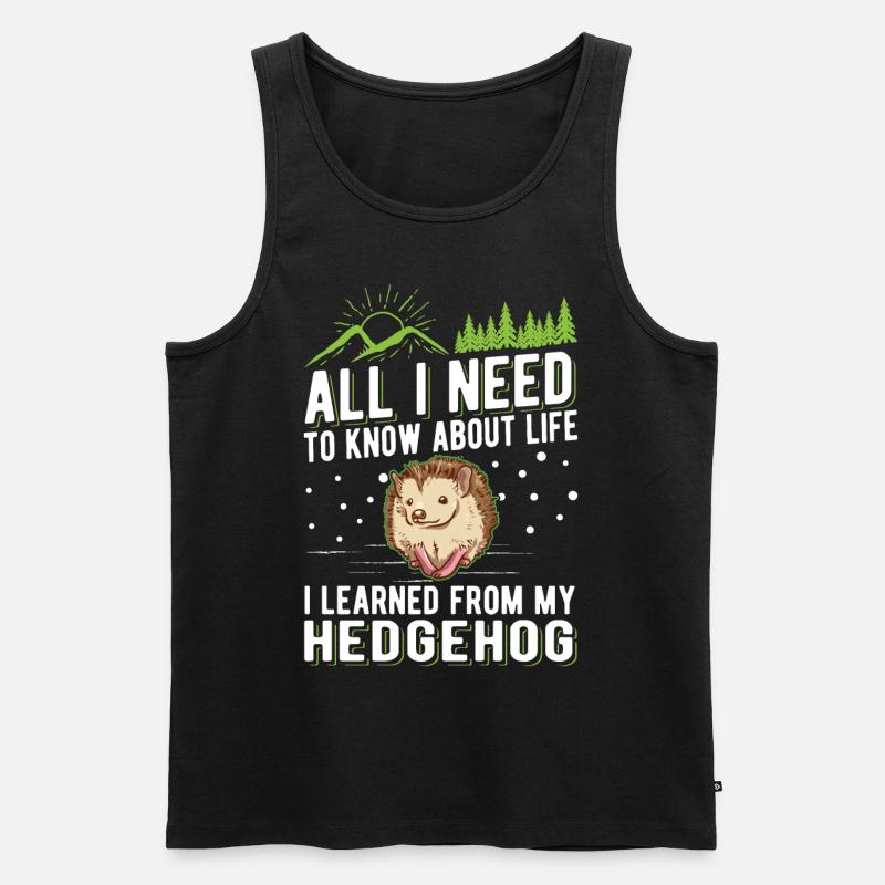 Igel Geschenk Stacheligel - Männer Premium Bio Tank Top - Schwarz