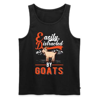 Facilement distrait par les chèvres Ziegenwirt Goat - Débardeur bio Premium Homme - noir - Devant - Michal (187cm)