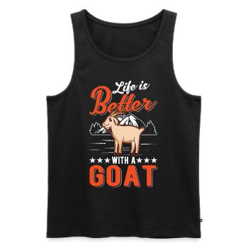 Life is better with a goat host - Men's Premium Organic Tank Top - black - Front - Michal (187cm)