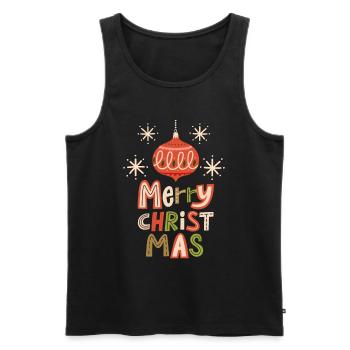 Christmas Merry-Christmas Christmas bauble saying - Men's Premium Organic Tank Top - black - Front - Michal (187cm)
