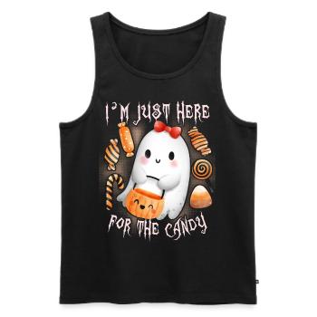 Halloween lustiger Kawaii-Geist, Spruch - Männer Premium Bio Tank Top - Schwarz - Vorne - Michal (187cm)